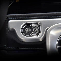 ES N-BC-178B Car Interior Accessories Carbon Fiber Engine Start Stop Button Cover Stickers for Bens GLE GLS G G AMG Accessories