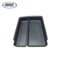 Matte Carbon Fiber Center Console Organizer Storage Box Cover For Tesla Model X