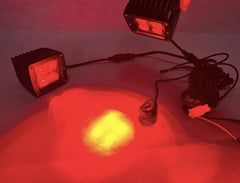 Wholesale 3inch Red Blue Amber 12v 24v Square Spotlight Led Work Light For Car 4x4 Truck Suv Off-road