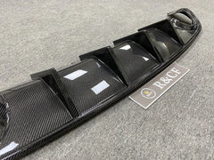 Fits 2015-21 Dodge Charger SRT Hellcat Style Carbon Fiber Rear Bumper Diffuser Lip Spoiler Factory Glossy Black