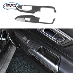 RHD Real Dry Carbon Interior Sticker Trims Dashboard Meter Bar Cover For Ford Mustang 2015 2016 2017 Center Console decoration