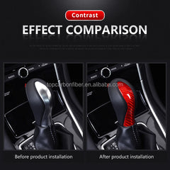 ES Real Carbon Fiber Gear Shifts Knob Cover Sticker For Infiniti Q50 Auto Interior Trim Accessories