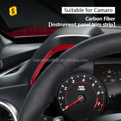 ES Real Carbon Fiber Dashboard Decorative Strip Trim For Chevrolet Camaro 2016 For Now Coupe Auto Interior Trim Accessories