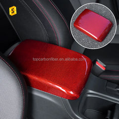 Shasha Carbon Car Armrest Box Cover Real Carbon Fiber Interior Accessories Decoration Protection For Subaru WRX