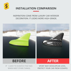 ES Carbon Fiber Exterior Accessories Carbon Fiber Shark Fin Antenna Cover For Dodge CHALLENGER 3k carbon fiber