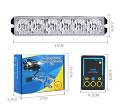 6Led Red Blue Truck Front Bumper Grille Led Light Emergency Strobe Warning Light Remote Control