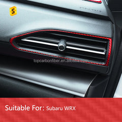 ES 2 Pieces Carbon Fiber Interior Accessories Trim For Subaru WRX  A/C Air Outlet Vent Panel Decoration Cover Trim