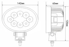 24w Oval Led Work Light 12v 60v Led Outdoor Auxiliary Worklight For Miller Floater Tractor