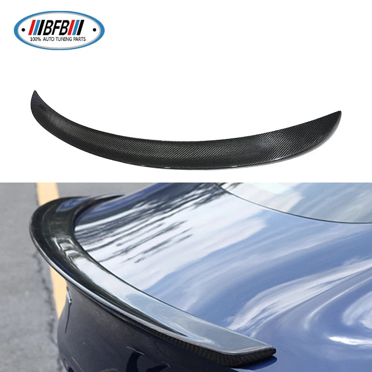 BFB Auto Parts  Real Dry Carbon Fiber Rear Spoiler Trunk Wings  for Tesla Model 3 2017-2019