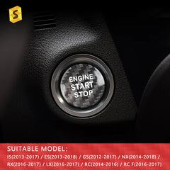 ES Car Interior Accessories Engine Start Stop Button Stickers Trim Cover For LEXUS IS ES  GS NX RX  LX RC F