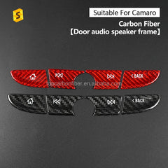 ES Carbon Fiber Cars Interior Accessories A B C D Radio Screen Navigation Buttons Cover Trim For Chevrolet Chevy Camaro