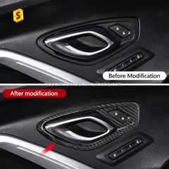 ES Red Carbon Fiber Interior Trim Carbon Fiber Car Accessories Sticker FOR Camaro Car Inner Door Bowl Frame