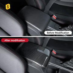 Shasha Carbon Car Armrest Box Cover Real Carbon Fiber Interior Accessories Decoration Protection For Subaru WRX