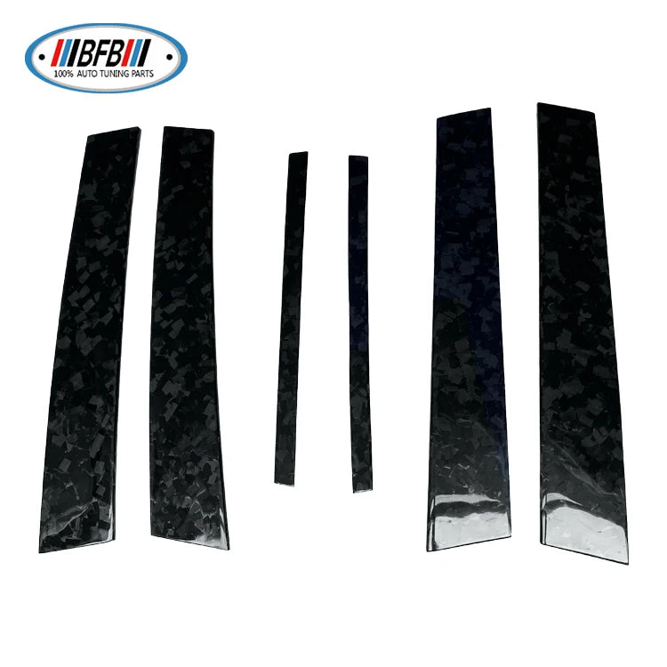 Forge Carbon Car Exterior Window Middle B-Pillars post Cover Panel Protective Trims for Infiniti Q50 2015-2020