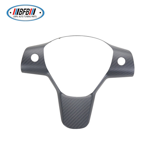 100% Real Carbon Fiber Steering Wheel Cover - For Tesla Model 3 Y - Matte Carbon Fiber One-piece Steering Wheel Cover