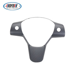 100% Real Carbon Fiber Steering Wheel Cover - For Tesla Model 3 Y - Matte Carbon Fiber One-piece Steering Wheel Cover
