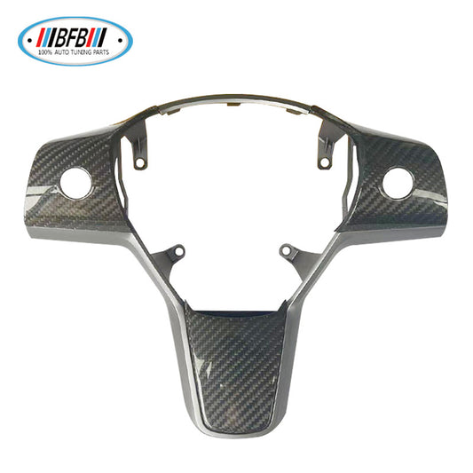 100% Real Carbon Fiber Decoration Replacement Parts - For Tesla New Model Y 3 - Integrated Steering Wheel Shell