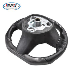 100% Real Carbon Fiber Matte Black Steering Wheel with Black Stitching and Perforations - For Tesla Model 3 Y - Modification