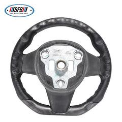 100% Real Carbon Fiber Matte Black Steering Wheel with Black Stitching and Perforations - For Tesla Model 3 Y - Modification