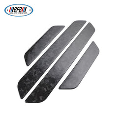 100% Real Carbon Fiber Door Sill Guards - For Tesla Model 3 - Forged Pattern Glossy Welcome Pedals Protector Shell Carbon Fiber