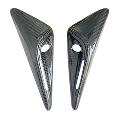 100% Real Carbon Fiber Camera Side Protection Cover - For Tesla Model X - Full Wrap Leaf Plate Carbon Fiber Wing Cover
