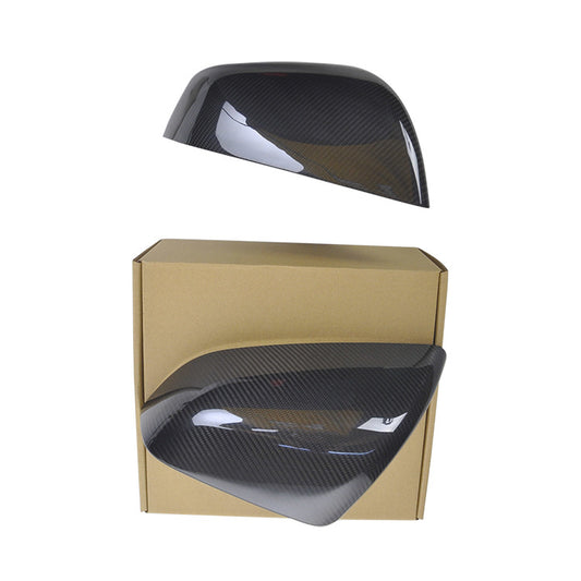 100% Real Carbon Fiber Rearview Mirror Cover - For Tesla Model X - Dry Carbon Fiber Mirror Shell Sticker