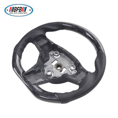100% Real Carbon Fiber Black Steering Wheel with Black Stitching - For Tesla Model 3 Y