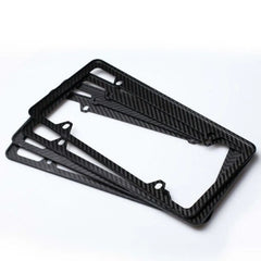 T-carbon Black Carbon Fiber Car License Plate Frame Tag Cover For USA Version