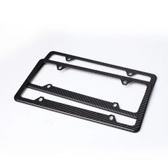 T-carbon Black Carbon Fiber Car License Plate Frame Tag Cover For USA Version