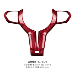 T-carbon Steering Wheel Cover Trims Carbon Fiber Decoration For BMW Car Interior Accessories