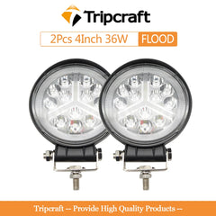 Tripcraft 1/4Pcs led Work light 4“ 4inch 36W Offroad Work Light Bar 12v 24v flood led Light for Truck 4x4 led tractor headlight