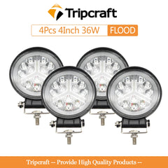 Tripcraft 1/4Pcs led Work light 4“ 4inch 36W Offroad Work Light Bar 12v 24v flood led Light for Truck 4x4 led tractor headlight