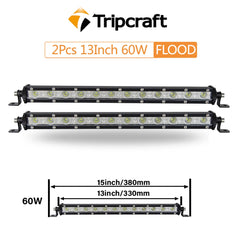 Tripcraft  13" 13inch 60W LED Work Light Bar Spot flood Beams 13in LED Light Bar For 4X4 4WD CAR Truck ATV SUV Pickup 12V 24V