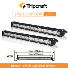 Tripcraft 13" 60W LED Work Light 12V 24V High Power 9D Led Beams Car Offroad Driving Light Bar barra de led  led lights for car