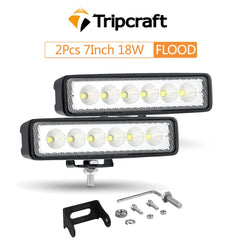 Tripcraft 18W LED Work Light Bar Flood Spotl Lamp Driving Fog Offroad LED Work Car Light for Ford Toyota SUV 4WD led Bar beams