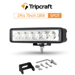 Tripcraft 18W LED Work Light Bar Flood Spotl Lamp Driving Fog Offroad LED Work Car Light for Ford Toyota SUV 4WD led Bar beams