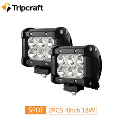 Tripcraft 2-10pcs 18W LED work Light spot 4Inch Bar for Car Boat Off Road Tractor Off Road 4WD 4x4 Truck SUV ATV Driving 12V 24V