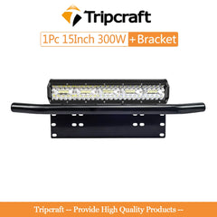 Tripcraft 23" Front Bumper Bull Bar Number Plate Holder For 4X4 Off Road SUV 4WD Auto Car LED Light Bar Fog Lights Mount Bracket