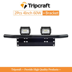 Tripcraft 23" Front Bumper Bull Bar Number Plate Holder For 4X4 Off Road SUV 4WD Auto Car LED Light Bar Fog Lights Mount Bracket