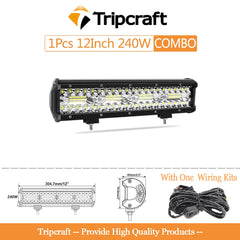 Tripcraft 3 Rows LED Bar 4 - 28 Inch LED Light Bar LED Work Light for Car Tractor Boat OffRoad 4x4 led spotlights for vehicles