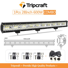 Tripcraft 3Rows LED Bar 28“28inch LED Light Bar LED Work Light 600w combo for Car Tractor Boat OffRoad 4x4 Truck SUV ATV 12V 24V