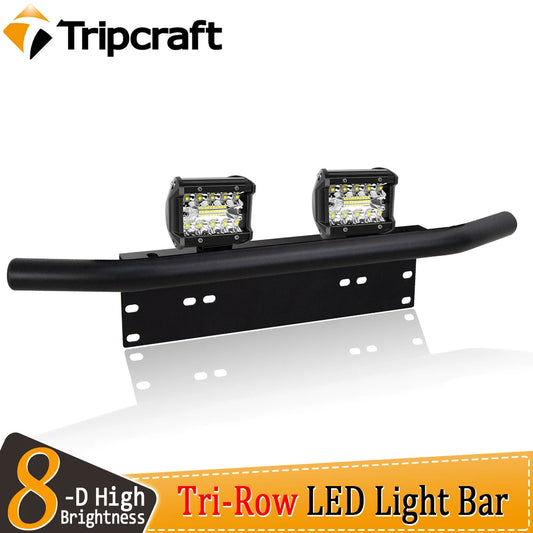 Tripcraft 3Rows LED Bar 2pc 4in 60W tri-row LED Light Bar Work Light for Car Tractor Boat OffRoad 12V  barra led 4x4 off road