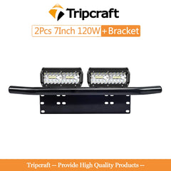 Tripcraft 4-23" Front Bumper Bull Bar Number Plate Holder LED Light Bar For 4X4 OffRoad SUV 4WD Auto Car Fog Light Mount Bracket