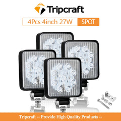 Tripcraft 4" 4inch 27W 42W 48W LED Work Light for Offroad Car 4WD Truck Boat Trailer 4x4 SUV ATV 12V 24V Spot beam LED Light Bar