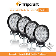 Tripcraft 4" 4inch 27W 42W 48W LED Work Light for Offroad Car 4WD Truck Boat Trailer 4x4 SUV ATV 12V 24V Spot beam LED Light Bar