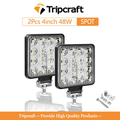 Tripcraft 4" 4inch 27W 42W 48W LED Work Light for Offroad Car 4WD Truck Boat Trailer 4x4 SUV ATV 12V 24V Spot beam LED Light Bar