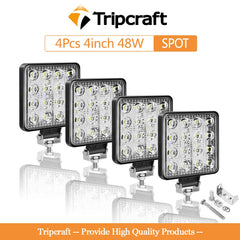 Tripcraft 4" 4inch 27W 42W 48W LED Work Light for Offroad Car 4WD Truck Boat Trailer 4x4 SUV ATV 12V 24V Spot beam LED Light Bar