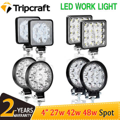 Tripcraft 4" 4inch 27W 42W 48W LED Work Light for Offroad Car 4WD Truck Boat Trailer 4x4 SUV ATV 12V 24V Spot beam LED Light Bar