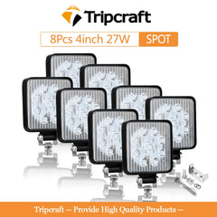 Tripcraft 4inch 4in 27W 48W LED Work Light Offroad Car 4WD Truck Tractor Boat Trailer 4x4 SUV ATV 12V 24V Spot LED Light Bar