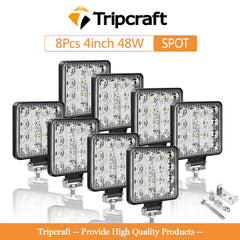 Tripcraft 4inch 4in 27W 48W LED Work Light Offroad Car 4WD Truck Tractor Boat Trailer 4x4 SUV ATV 12V 24V Spot LED Light Bar